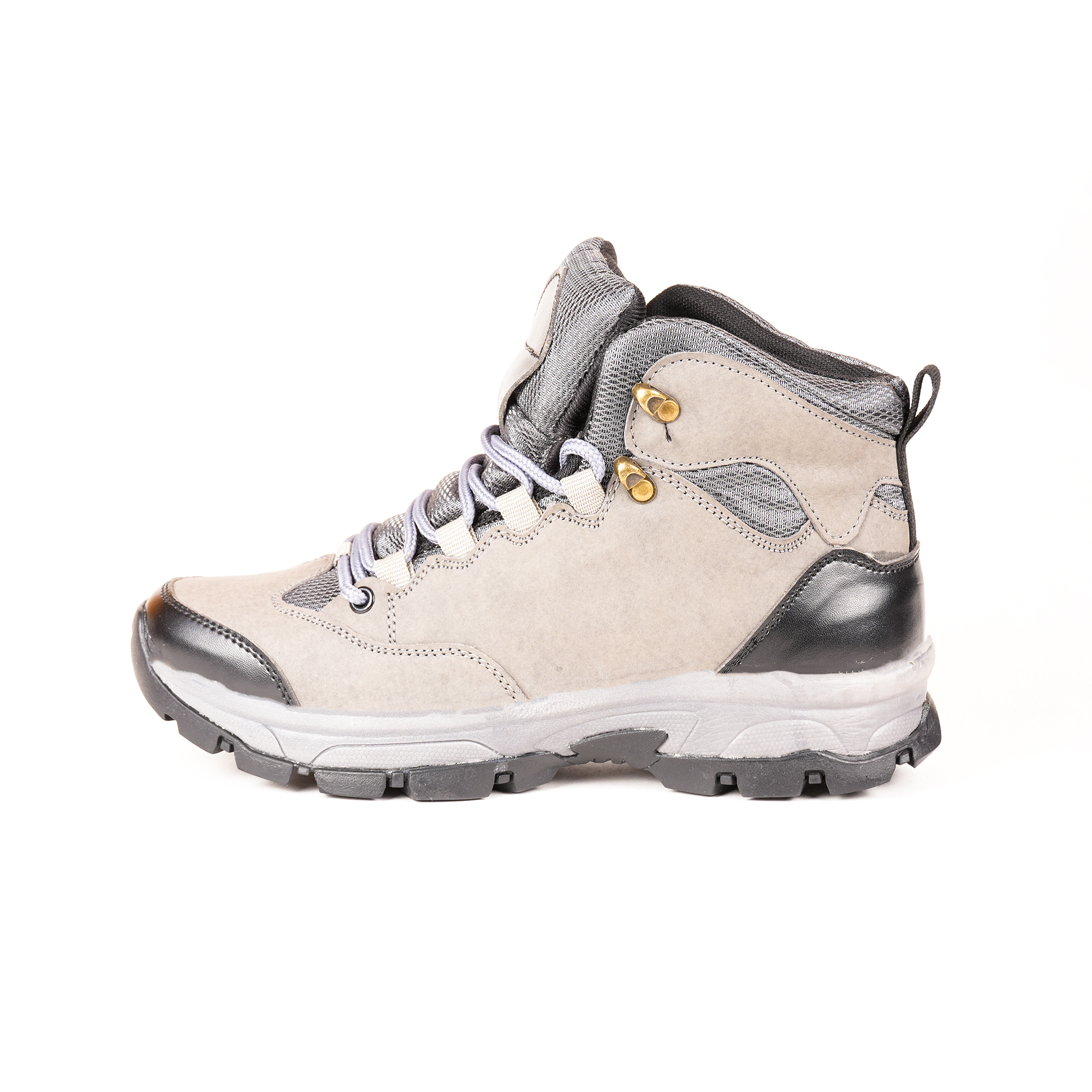 Run Shoes Grey & Black Lace-up Trekking Boots for Men - Image 2