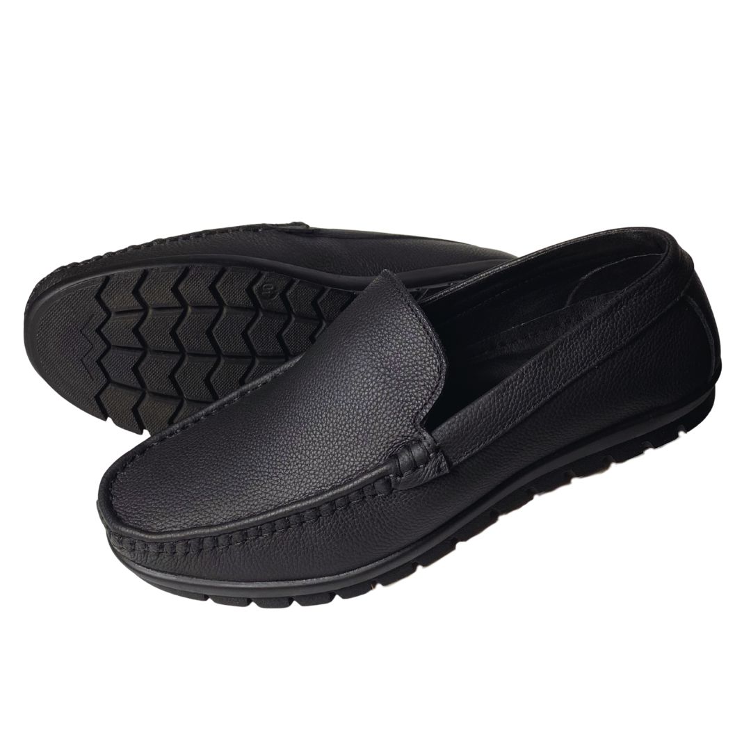 Run Shoes Black Moccasin Loafers(2332)