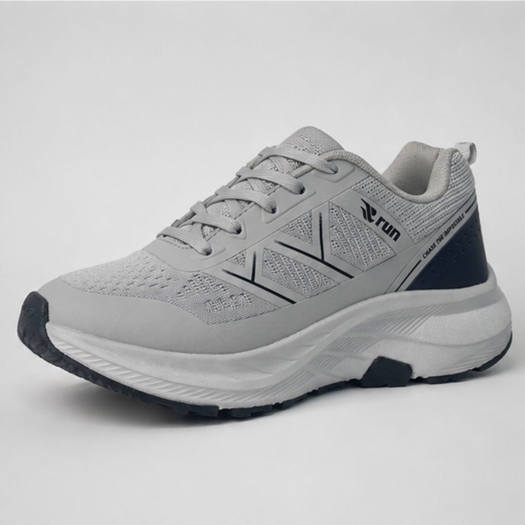 Run Shoes Sports Sneakers Light Grey (7182) - Image 2