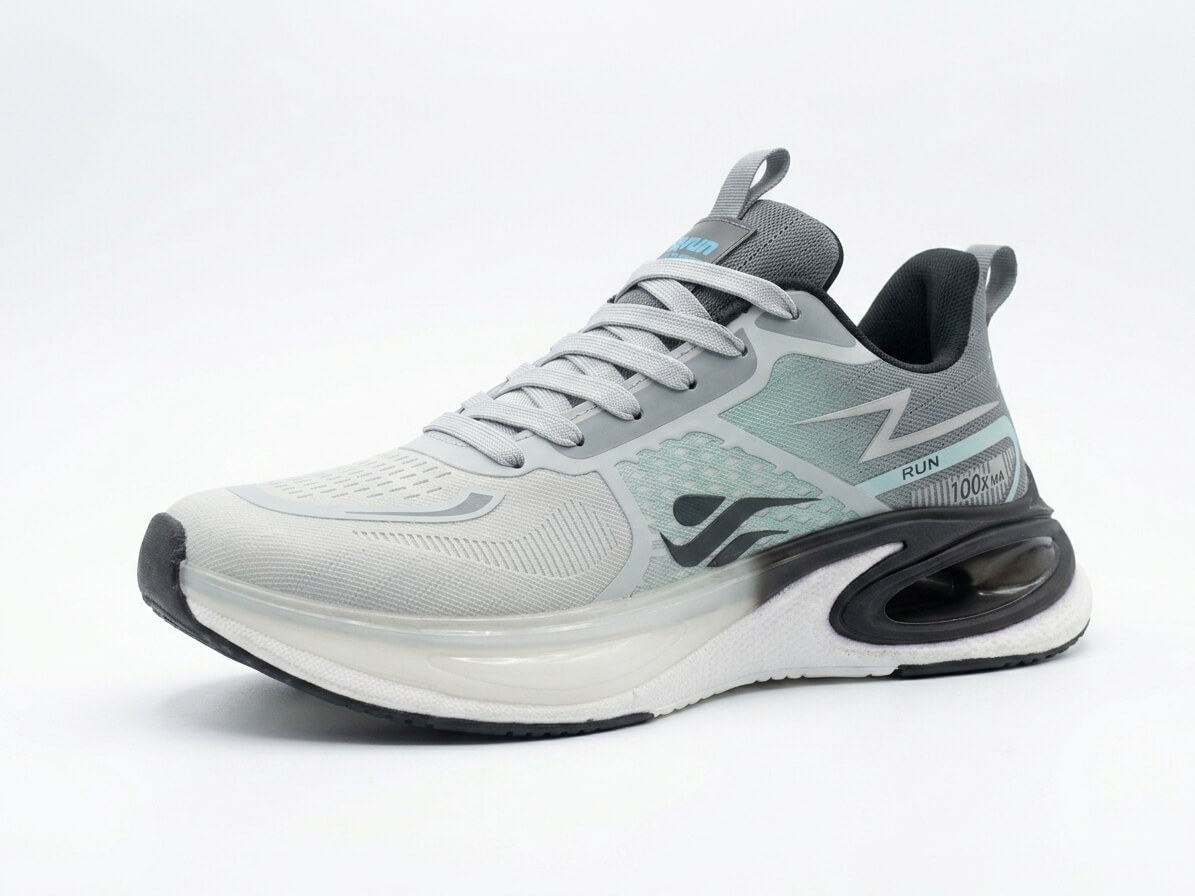 Run Shoes Men's Light Grey Sneakers(7161) - Image 3