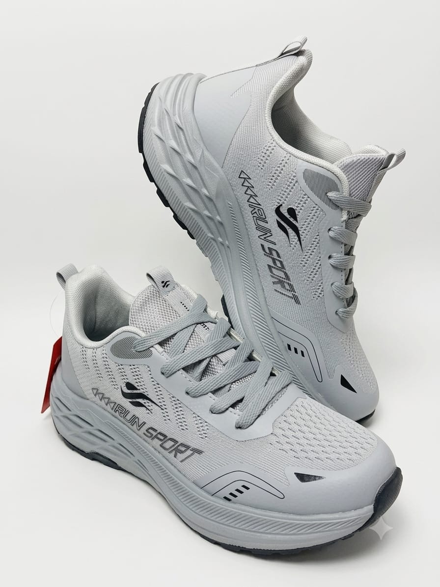 Run Shoes Men's Light Grey Sneakers(7187) - Image 2