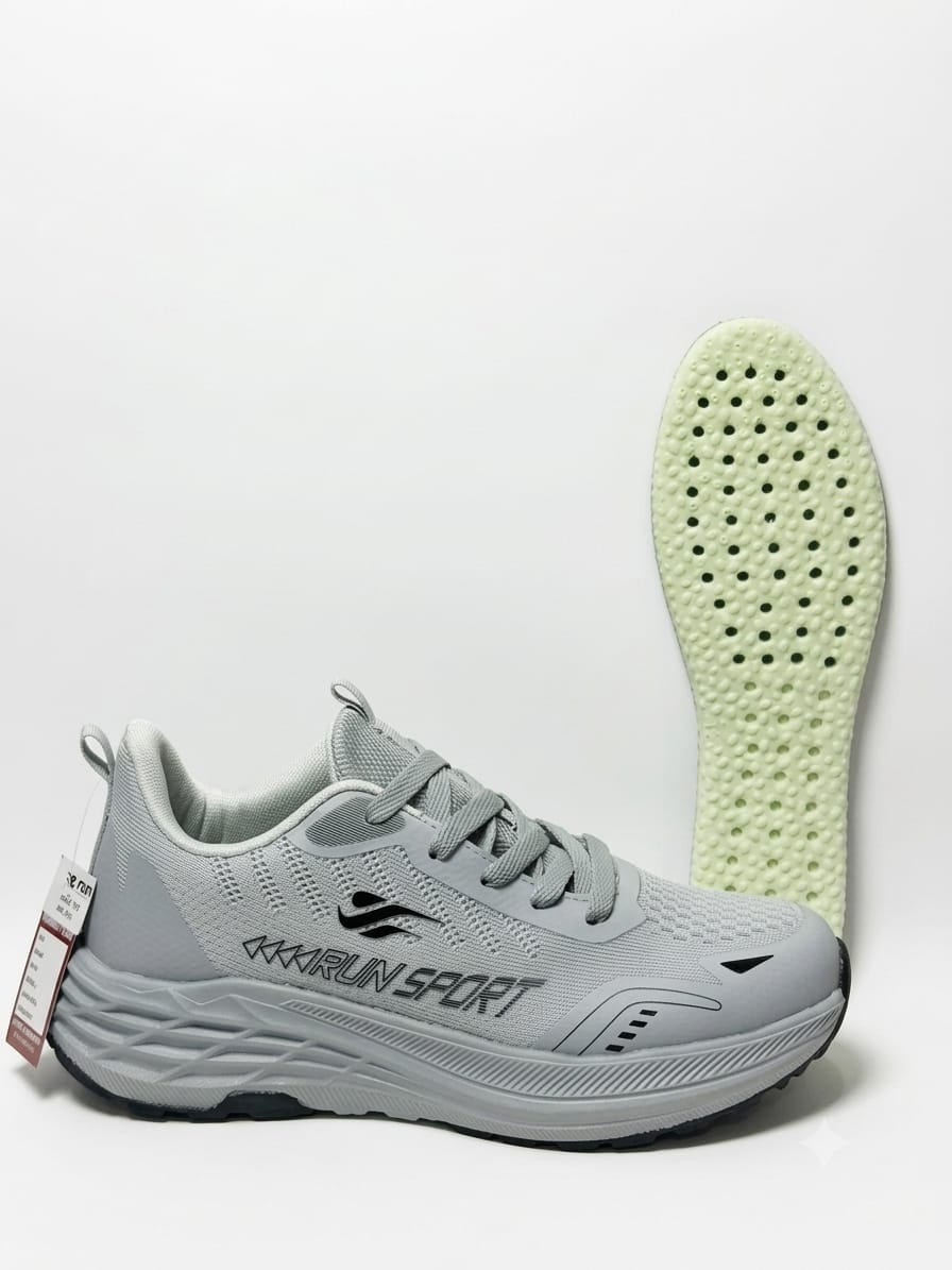 Run Shoes Men's Light Grey Sneakers(7187) - Image 3